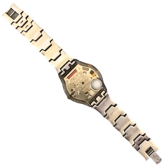 Womens Swatch Watch Climber Flowery Stainless Steel Links Round Transparent Face - Picture 7 of 11